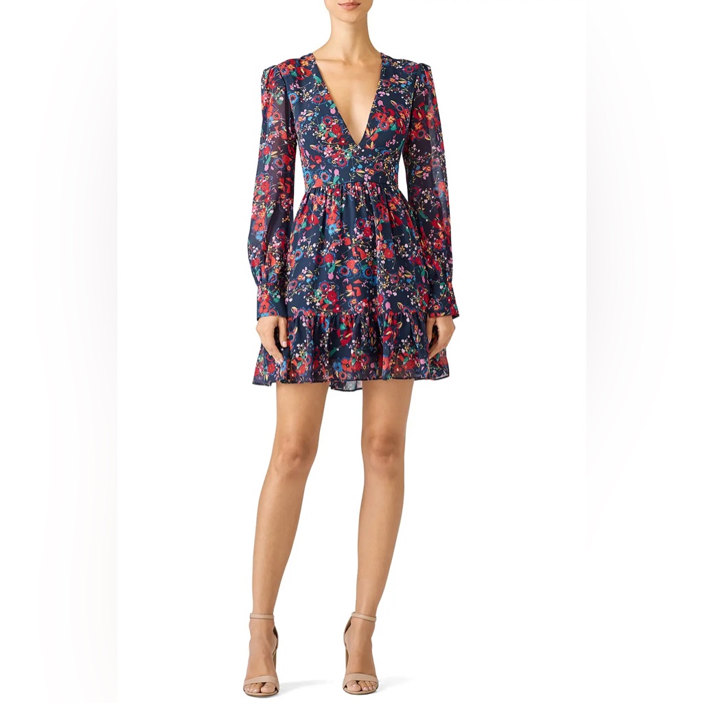 Saloni Floral Pia Dress Size 6